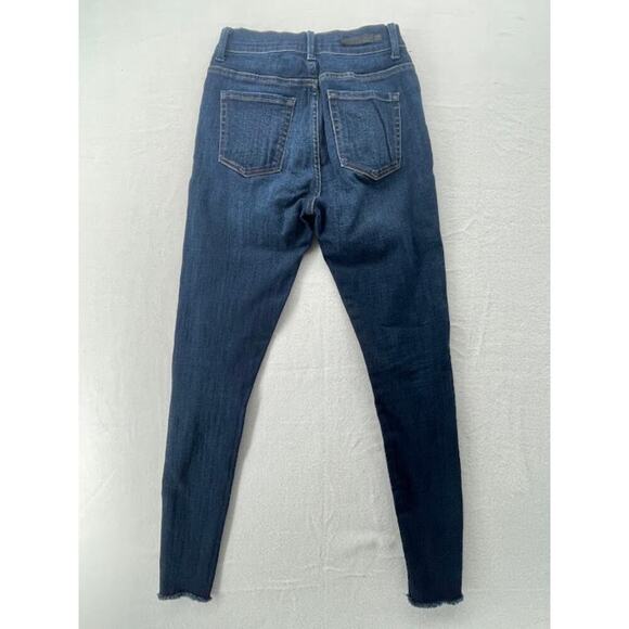 Women's M1858 Denim Jeans Size 2 "Parsons" Skinny with Hi/Low Hem Dark Wash - Picture 7 of 7